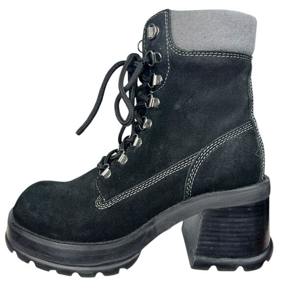 Rare Steve Madden Hilly Vintage 90’s Y2K Black Chunky Heel Boot Size US 7.5 - Picture 3 of 12
